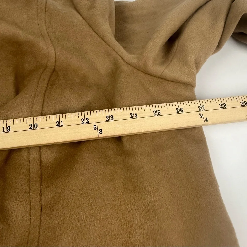 Talbots Trench Coat Long Button Front Wool/angora Blend Tan Beige Women's US 24